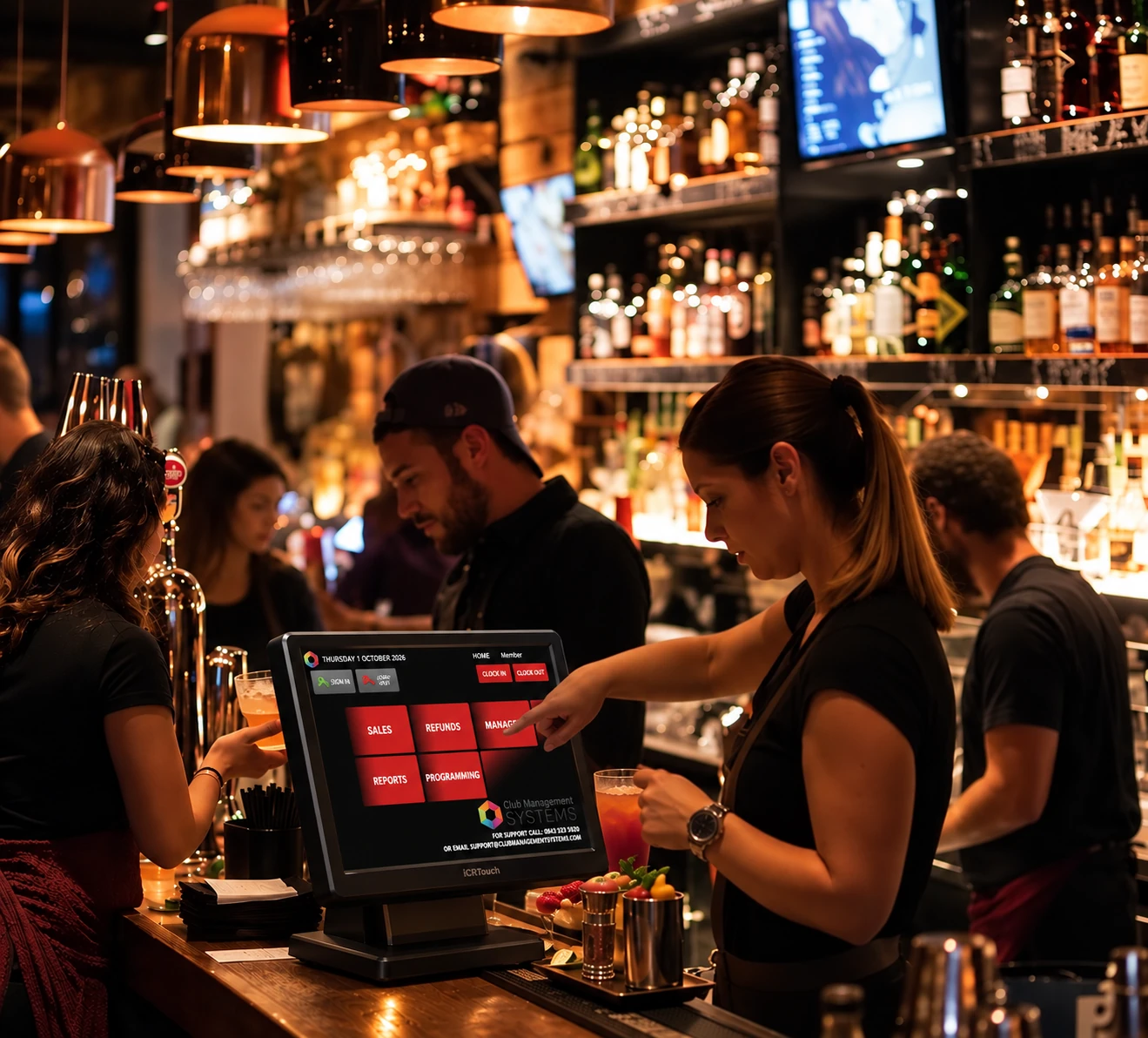 CMS EPOS used in a bustling cocktail bar